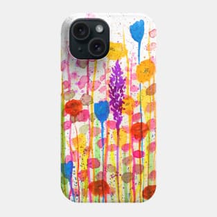 Summer meadow watercolor painting Phone Case