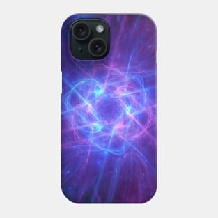 Abstract Blue and Pink Swirly Fractal Art Phone Case
