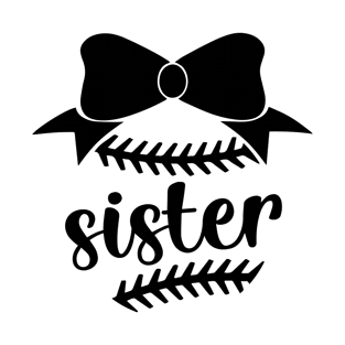 Baseball Sister, Baseball Bow, Little Sister Biggest Fan, Baby Girl Baseball T-Shirt