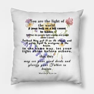 Matthew 5:14-16 Famous Bible Verse. Pillow