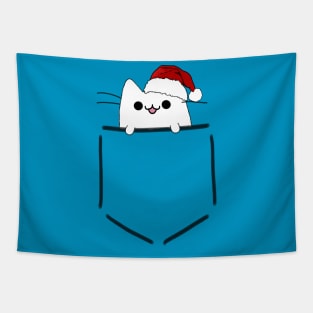 Christmas pocket cat Tapestry