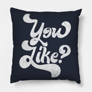 You Like? Retro Faded Typography Design Pillow