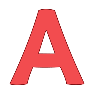 letter a red T-Shirt