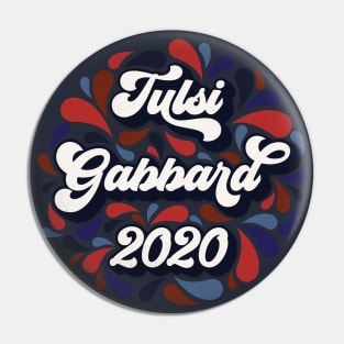 Tulsi Gabbard Grunge 2020 Retro, Red, White, Blue, Paisley Pin