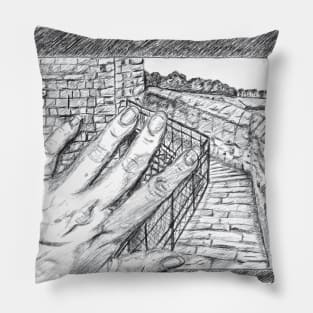 iPad Hand on Castle Pillow