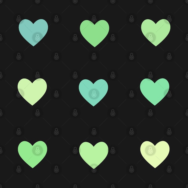 Mini Green Hearts Sticker Pack by casserolestan