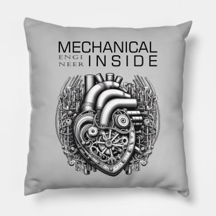 Mechanical Engineer Inside [Black Text Version] Pillow