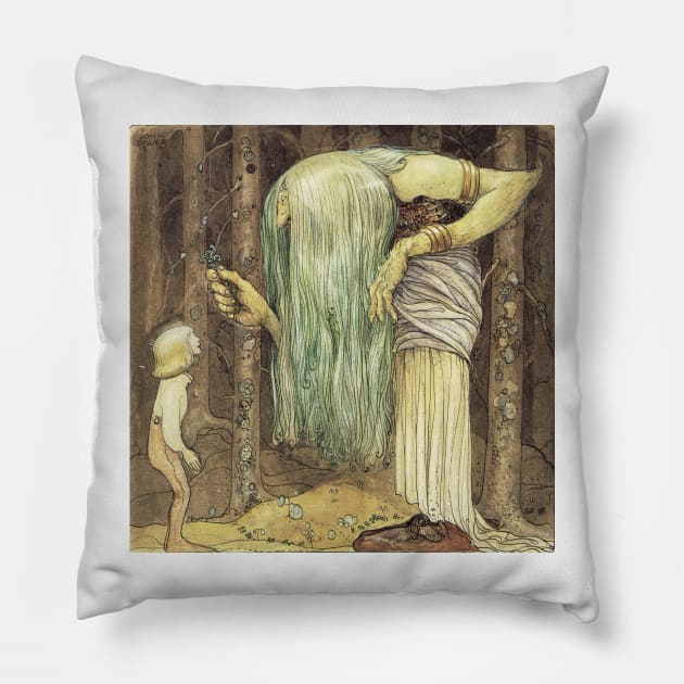 The Boy Who Was Never Afraid - John Bauer Pillow by forgottenbeauty