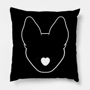 Shepherd Dog White Outline Pillow