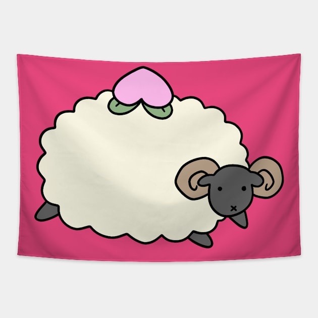 Peach Fruit Ram Tapestry by saradaboru