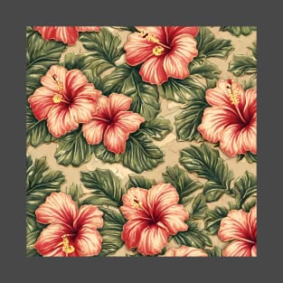 Hibiscus flowers retro style T-Shirt