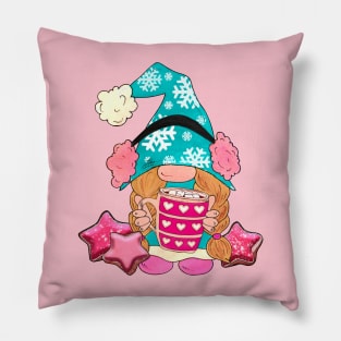 Cute Gnome with Hot Cocoa Pillow