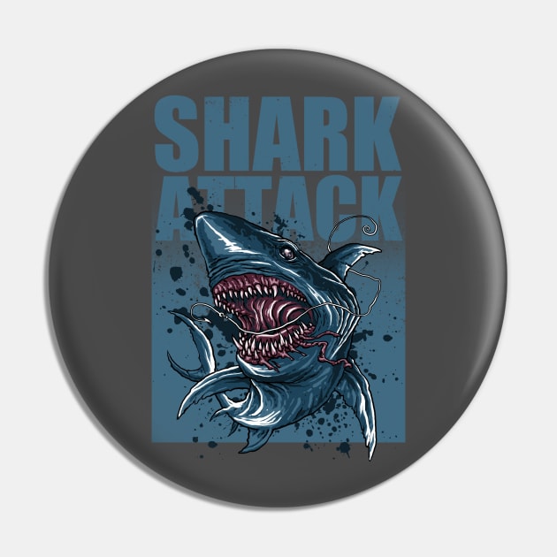 Shark Attack Pin by akawork280