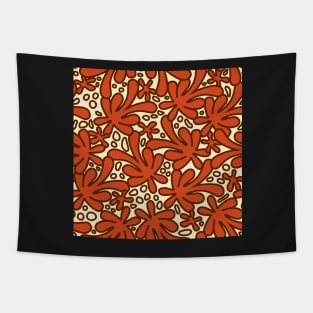 Modern abstract Matisse inspired design in beautiful earthy orange on a cream background Tapestry