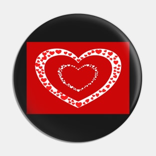 Red hearts with red background Pin