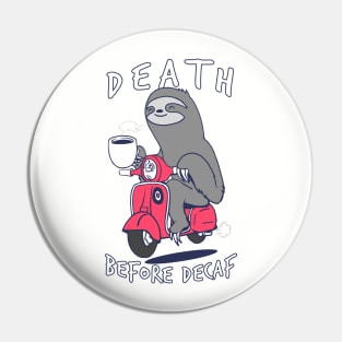 Coffee Scooter Sloth Pin