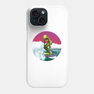 Surfing Cucumber (Round) Phone Case