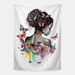 Butterfly Black Girl #5 Tapestry