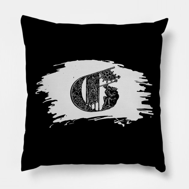 Gothic letter G – Alphabet typography Pillow by IrvinGoth Garden