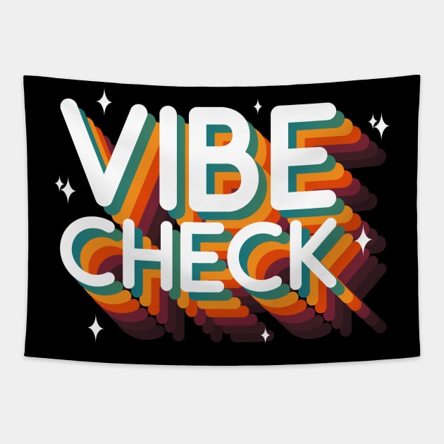 Vibe Check Emoji Meme Retro Vintage Tapestry by A Comic Wizard