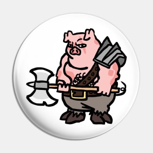 Fantasy Tabletop Piggy Barbarian Cute Pin