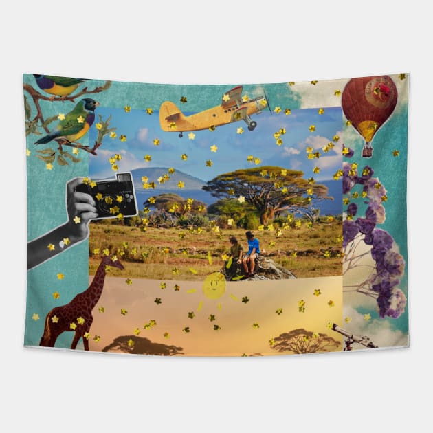 Maximalist Safari Collage: A Wild Symphony Tapestry by Amourist