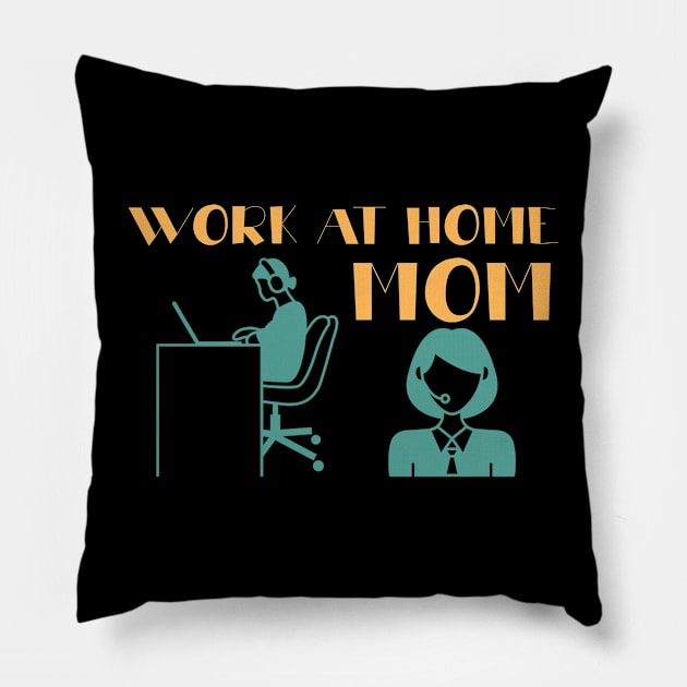 Minimalist Work At Home Graphic Illustration Pillow by StreetDesigns