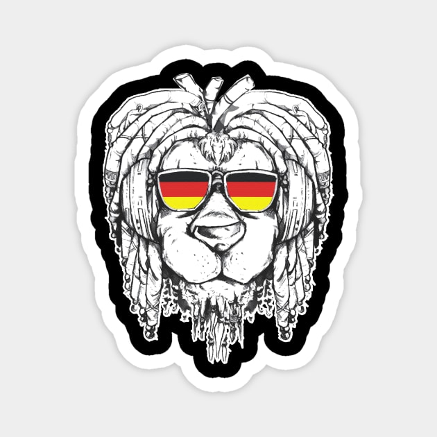 Rasta Reggae Lion Germany Gift Rastafari Magnet by Pummli