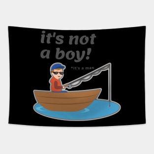 Its not a Boy , its a Man  Young angler Tapestry