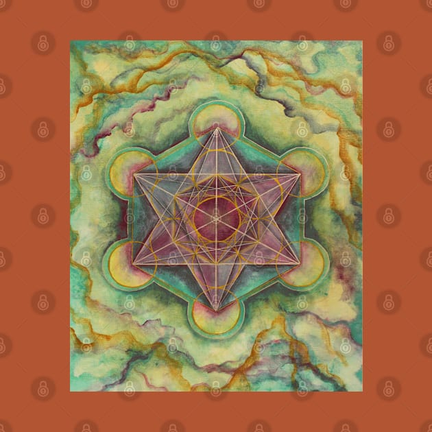 Metatron's Cube Painting Sacred Geometry by Heartsake