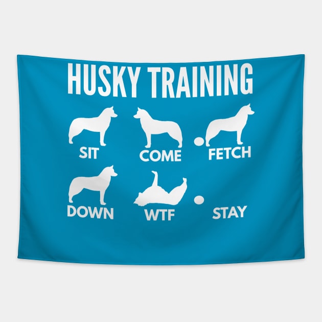 Husky Training Husky Dog Tricks Tapestry by DoggyStyles