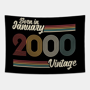 Vintage Born in January 2000 Tapestry