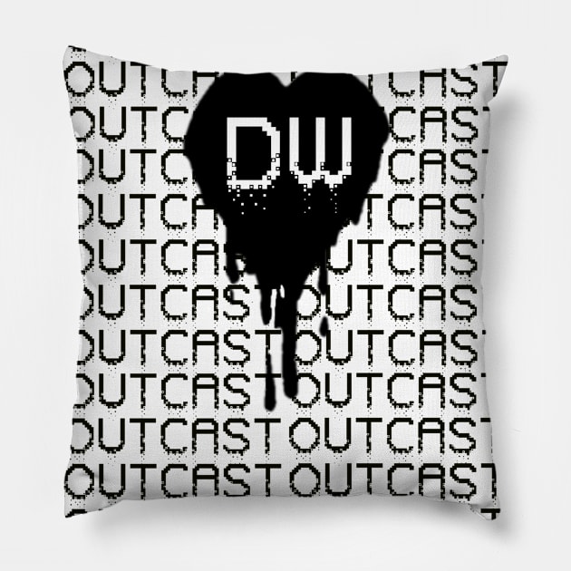 Outcast Matrix Black Logo Pillow by adorkabledustinwood