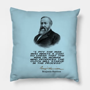 Benjamin  Harrison Quote Pillow