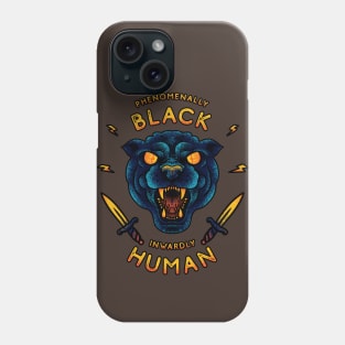 Phenomenally Black Inwardly Human | Black Panther Party | Black Owned BLM Black Lives Matter| Black Panthers |Tattoo Style Logo Phone Case