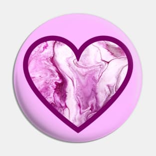 Baby Pink Paint Pour Heart Pin