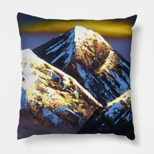 Panoramic Night View Of Everest Mountain Pillow