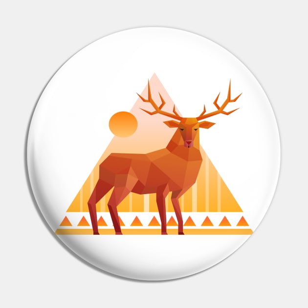 geometry deer Pin by Brainable ART