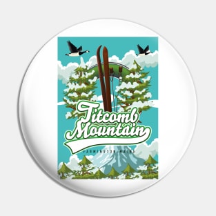 Titcomb mountain Farmington Maine ski logo Pin