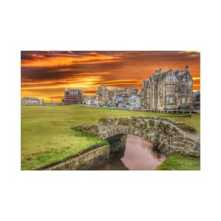 St Andrews Golf Course Vivid Sunset T-Shirt