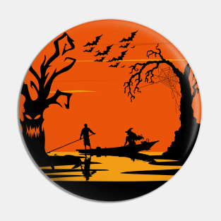 Halloween witch Fishing shirt-Funny Witch fishing Pin