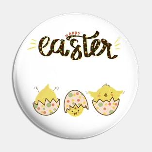 Happy Easter funny chicks in eggs Pin