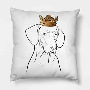 Vizsla Dog King Queen Wearing Crown Pillow