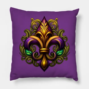 Fleur de Lis - Floral Mardi Gras Pillow