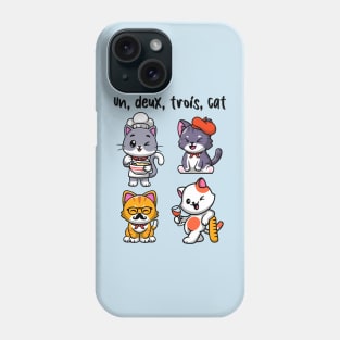 Un deux trois cat - cute French cats (on light colors) Phone Case