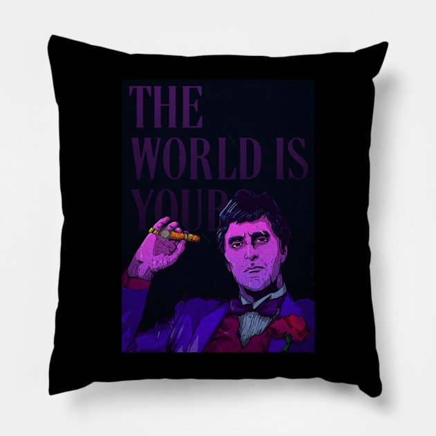 THE WORLD IS YOURS! Pillow by andrestation