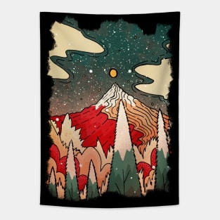 A festive snow peak Tapestry