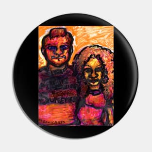 Gothic Diana Ross and Rufus Pin