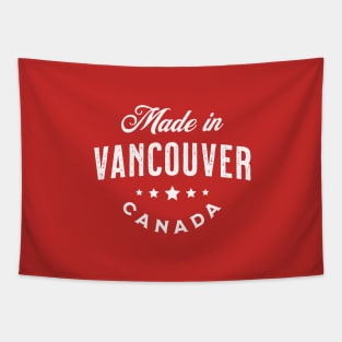 Made In Vancouver, Canada - Vintage Logo Red Tapestry