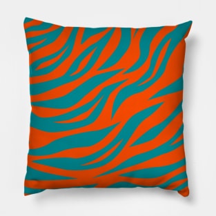 Orange and Green Tiger Stripe Pattern Pillow